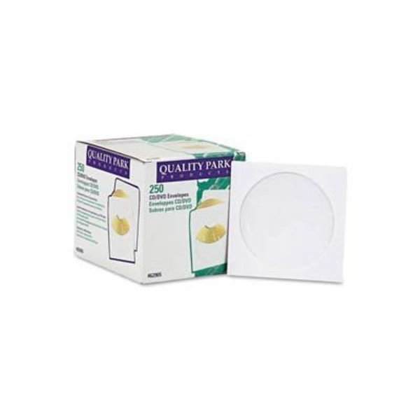 Quality Park Quality ParkTM CD/DVD Sleeves, 5x5, 24lb, White, 250/Box 62905